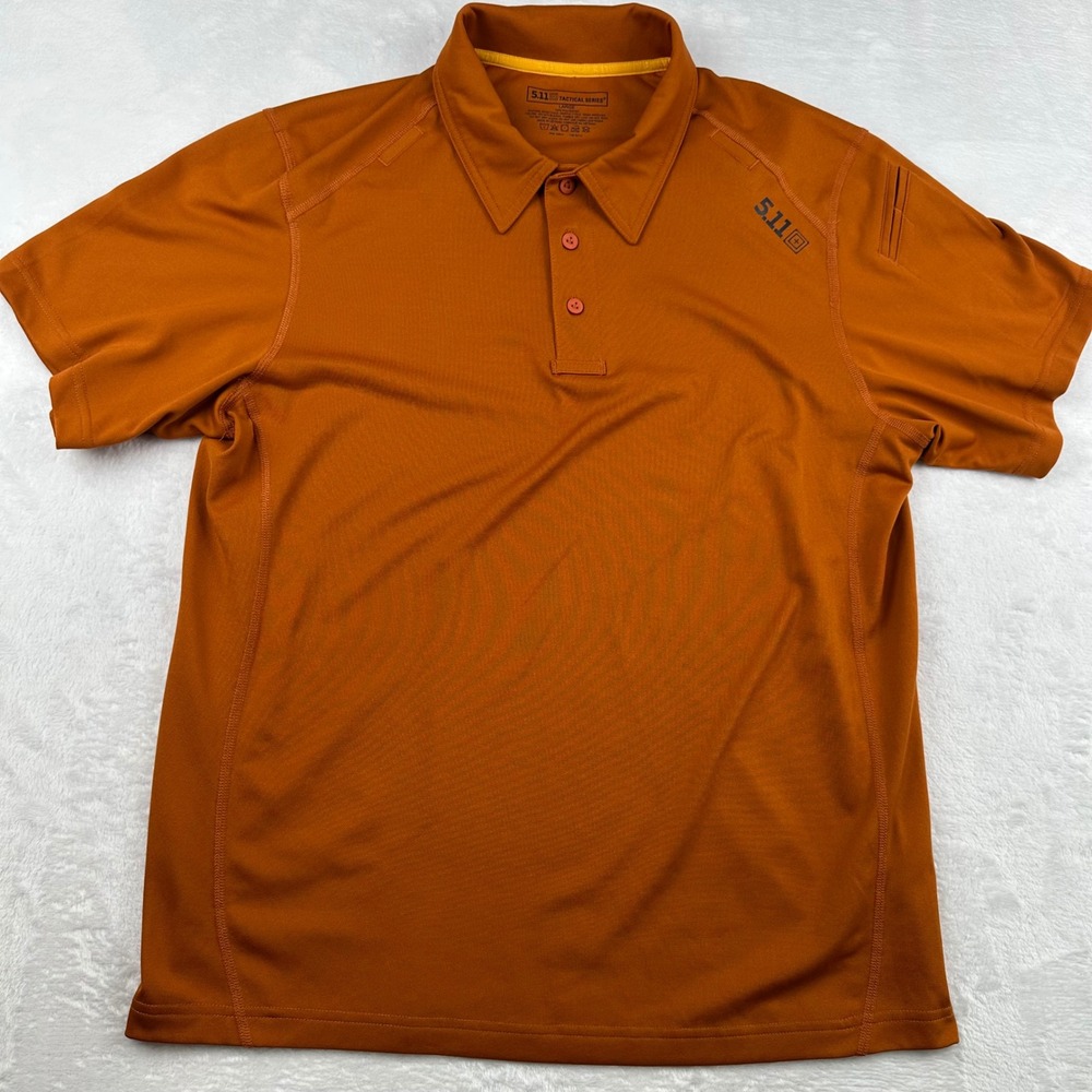 5.11 Tactical Series Mens Large Burnt Orange Performance Polo Short Sleeve Shirt